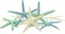 Starfish Decor 10 Blue Green & White Finger Star Fish 6-8 Inch Starfish for Crafts